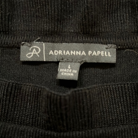 Adrianna Papell longsleeved black sweater/top, ribbed knit, size large - Picture 5 of 7